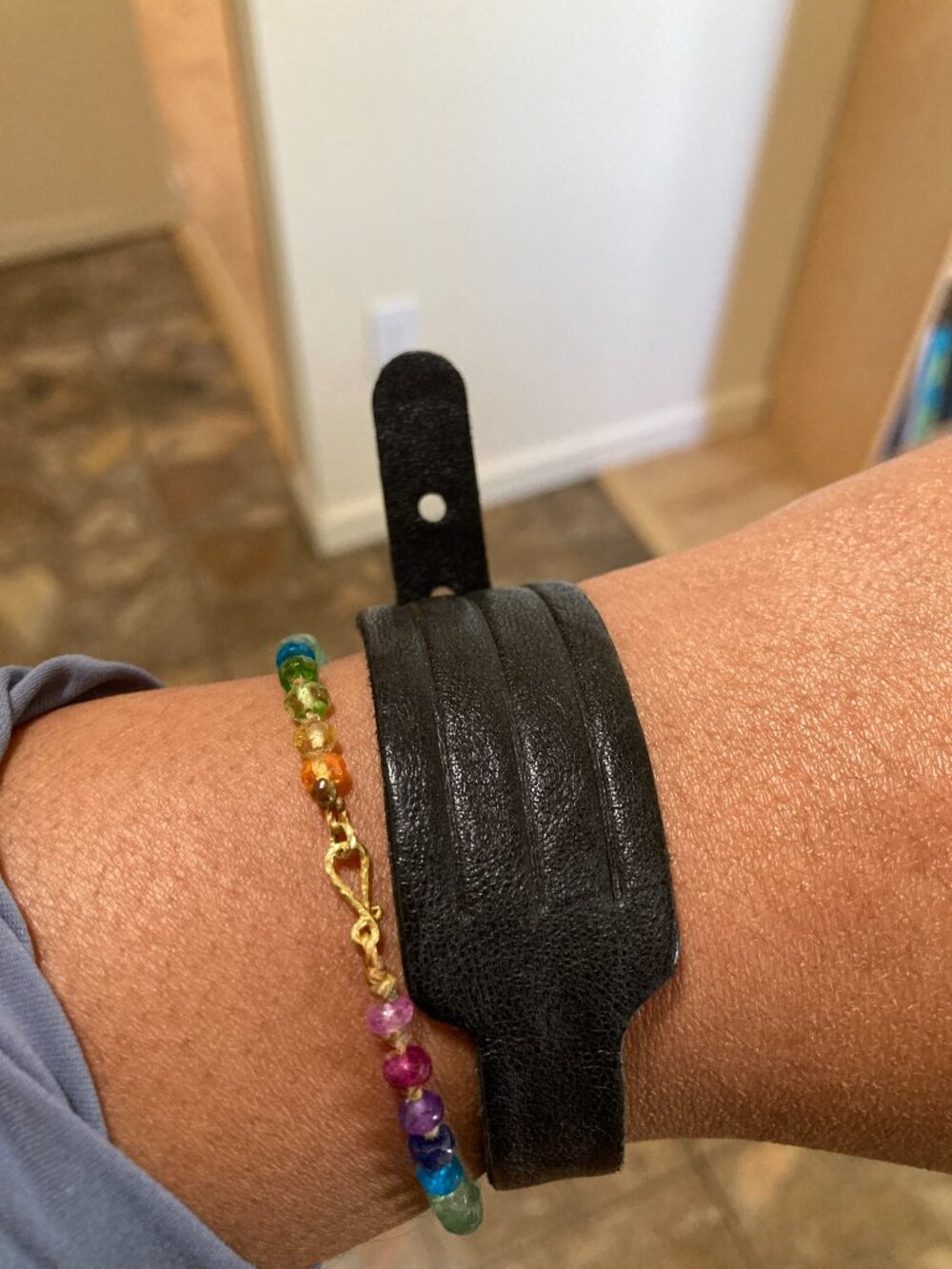 Cast of Vices black leather "Coming or Going" hospital bracelet